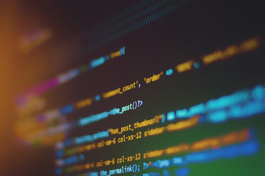 Code on a monitor